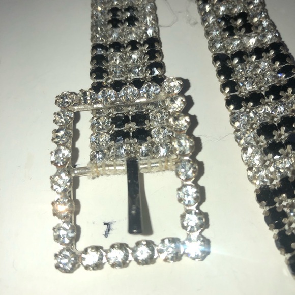 Dazzling black and silver Rhinestone Belt with Buckle 34” long. Get your bling! - Picture 5 of 7